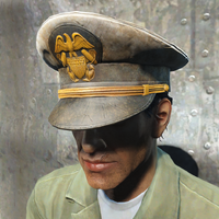 Sea captain's hat worn