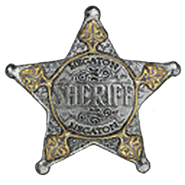 Lucas Simms' badge