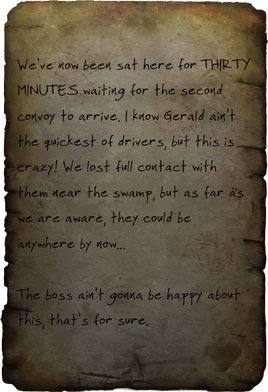 Convoy driver's diary entry