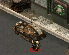 A raider guarding the buggy