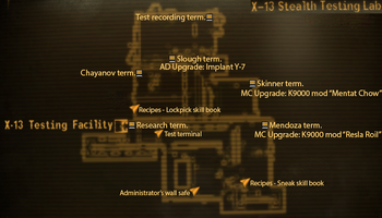 OWB X-13 stealth testing lab map