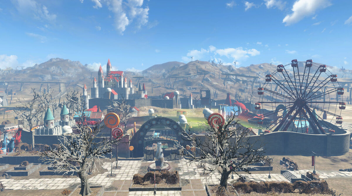 Fallout 4 детское королевство как отключить распылители