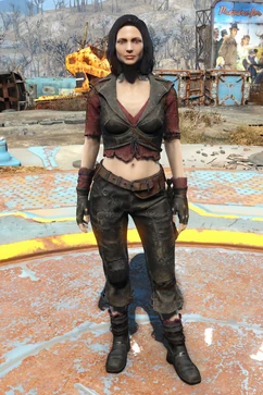 Fo4CC Cropped mercenary adventurer outfit female