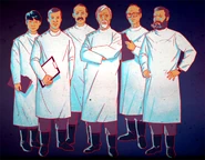 BigMTTeam.png (1.81 MB) The Think Tank before they became robots. From left to right; Doctors Dala, 0, Borous, Klein, 8 and Mobius.