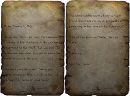 Letter to Mayor note