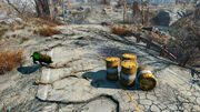 Fo4 Radioactive barrel and giant glowing frenzied creature.jpg