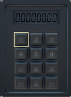 Nuke Silo's Launch code entry panel keypad where the player must input the 8 digit decrypted launch code