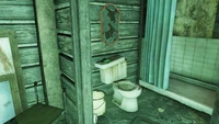 Magazine location in cabin bathroom