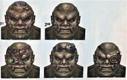 Generation 1/Generation 2 super mutant facial concept art, Behind the Bright Lights & Big City