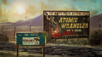 Loading screen with the Atomic Wrangler billboard