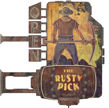 FO76 The Rusty Pick exterior sign