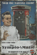 A smoking doctor in a Sympto-Matic poster