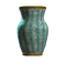 Empty teal vaulted vase