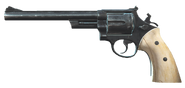 Western revolver with a long barrel and sharpshooter's grip