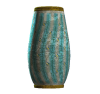 Empty teal rounded vase