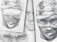 Rascunhos conceituais de Joshua Graham