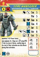 The Lone Wanderer unit card for Fallout: Wasteland Warfare