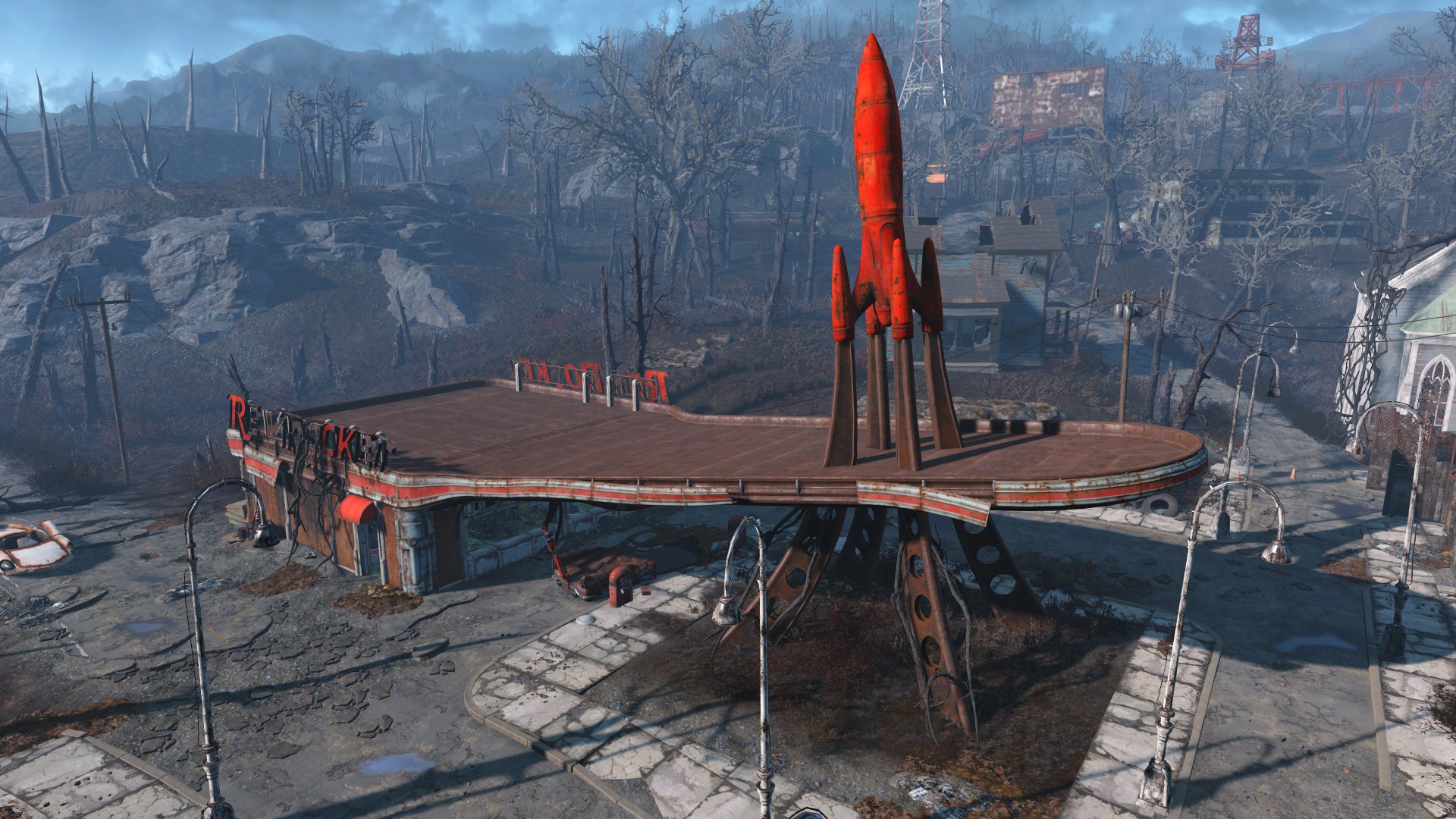 Fallout 4 сигнал бедствия стоянка грузовиков красная ракета фото 68