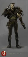 Leather outfit concept art