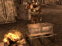 The second blacksmith, doing some hammering