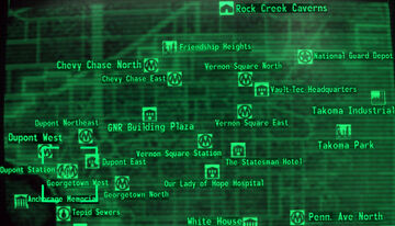 Fallout 3 DC transition map, A map of DC, east of the river…