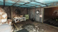 FO76TP The Foundry (Fanatic safe in Twin Cauldrons 1).jpg (1.74 MB) Fanatic safe in Twin Cauldrons. Inside the blue metal office building, on the ground floor, with the white machine against the back wall.