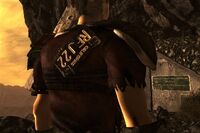 License plate on the back of the armor