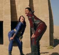 Ella Purnell and Aaron Moten twerking at Vault 4