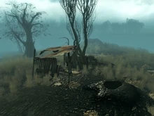 Schlammloch in der Nähe der Jetabsturzstelle