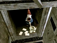 Gnomo en el banco Popular de Point Lookout