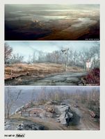 Road leading to the station in The Art of Fallout 4