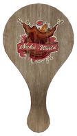 The back of a paddle ball