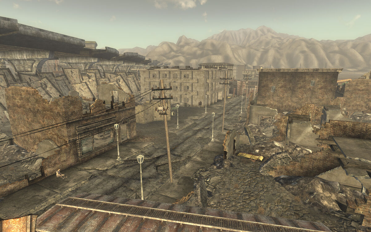 Want to get to new Vegas safely level 1? Just follow the blue line from  Sloan to Neils shack, then head north around the outer canyons to the NCR  shack to get