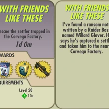 With Friends Like These Fallout Wiki Fandom This quest begins after the dragonborn kills grelod the kind and subsequently receives a mysterious note via courier bearing the sign of the dark brotherhood. with friends like these fallout wiki