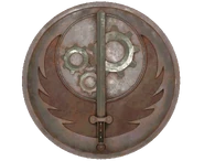 A Brotherhood medallion players can place in their C.A.M.P.s