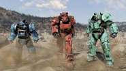 The basic power armor paints set (blue, red, aqua)