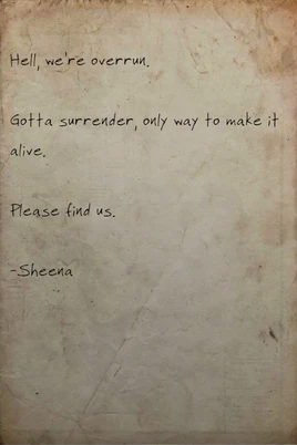 Hastily written note