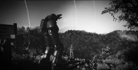 A figure in power armor witnesses nuclear detonations in Appalachia (Fallout 76 official trailer)