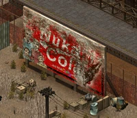 A Nuka-Cola Cherry billboard in Newton