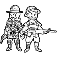 Service rifle depicted on the New California Republic reputation image