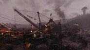 A raider camp in the Ash Heap, built at Rollins Labor Camp