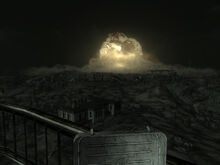 Blowing up Megaton at night.