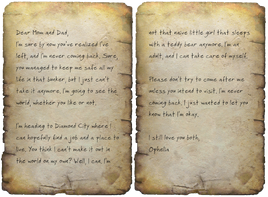 Ophelia's unsent letter