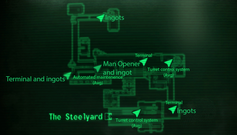 Supply plant. Данвич Билдинг Fallout 3 на карте. Fallout 3 the Pitt чушки карта. Fallout 3 Steel Ingot Map. Fallout 3 the Pitt Steel Ingots Map.