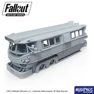 Damaged Nuka World bus