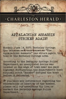 Charles Herald - Assassin strikes again note