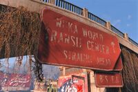 Transit center road sign