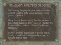 Granary Burying Grounds plaque