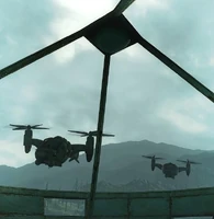 Vertibird close dish fly over