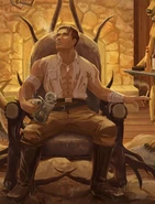 Rip Daring relaxing at his lodge.